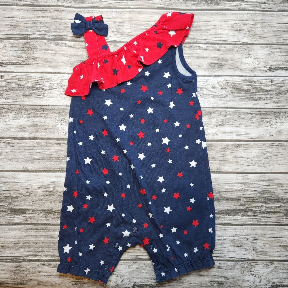 Celebrate red, white and blue romper